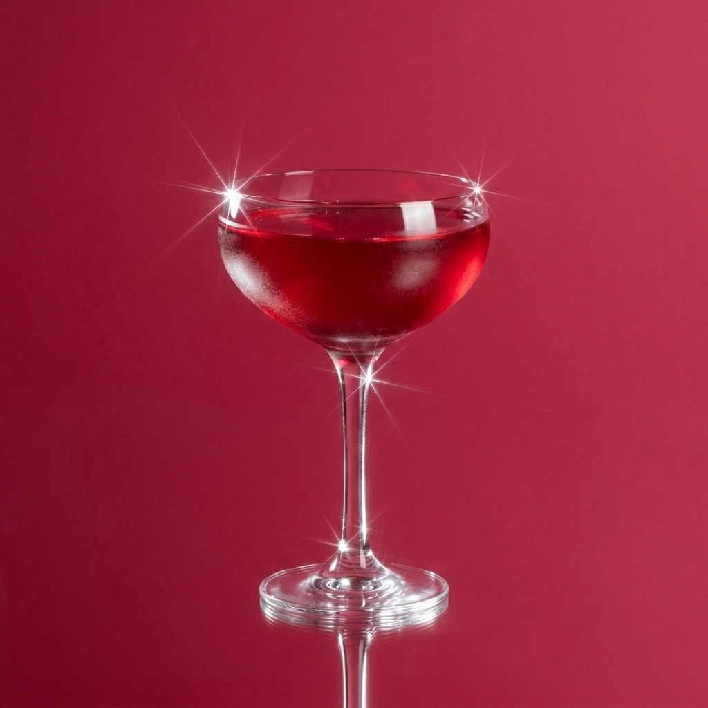 Small Miracle, a deep crimson coupe against a saturated red backdrop.
